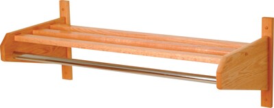 Wooden Mallet Coat and Hat Racks in Hangar Style; 33-3/4W, Light Oak