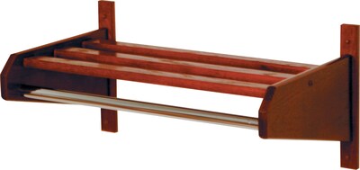 Wooden Mallet Coat and Hat Racks in Hangar Style; 33-3/4W, Mahogany