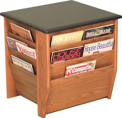 Wooden Mallets® Dakota Wave Series Table; End Table w/Magazine Pockets