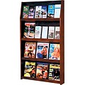 Wooden Mallet Full-View Wall-Mounted Literature Displays; 24-Pocket, Mahgny Finish, 49x28-1/2x4-3/4