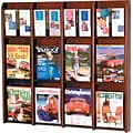 Wooden Mallet Oak & Acrylic Literature Display Racks; 12-Magazine/24 Brochure, Mahogany