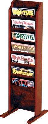 Wooden Mallet Solid Wood Literature Display Units; 37x12x12, Mahogany 7-Pocket Free-Standing