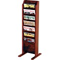 Wooden Mallet Solid Wood Literature Display Units; 37x12x12, Mahogany 7-Pocket Free-Standing