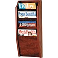 Wooden Mallet Solid Wood Literature Display Unit; 24x10-1/2x3-3/4, Mhgy, 4-Pkt Wall Magazine Rack