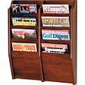 Wooden Mallet Solid Wood Literature Display Unit; 24x20-1/2x3-3/4, Mahogy, 8-Pkt Wall Magazine Rack