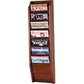 Wooden Mallet Solid Wood Literature Display Unit; 36x10-1/2x3-3/4, Mhgny, 7-Pkt Wall Magazine Rack