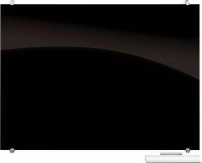 Balt Visionary 3 x 2 Black Magnetic Glass Frameless Dry Erase Board (84061)