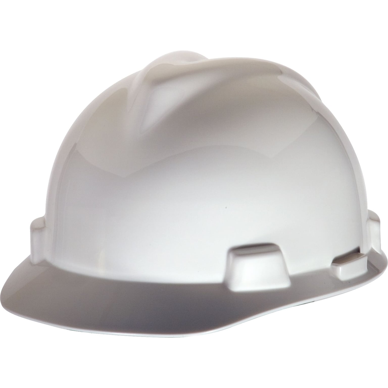 Mine Safety Appliances V-Gard 500 Polyethylene 6-Point Ratchet Suspension Short Brim Bump Cap, White (10034027)