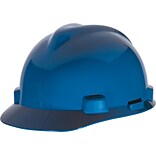 MSA Safety® V-Gard® Slotted Hard Hats, Polyethylene, Cap, Standard, Blue