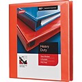 Staples® Heavy-Duty View Binder with D-Rings, Orange, 220 Sheet Capacity, 1 Ring