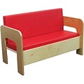 Wood Designs™ Dramatic Play 20 x 30 x 16 Vinyl Reversible Cushions Sofa, Birch/Red Cushion