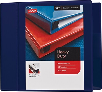 5 Heavy-Duty View Binder with D-Rings, Navy