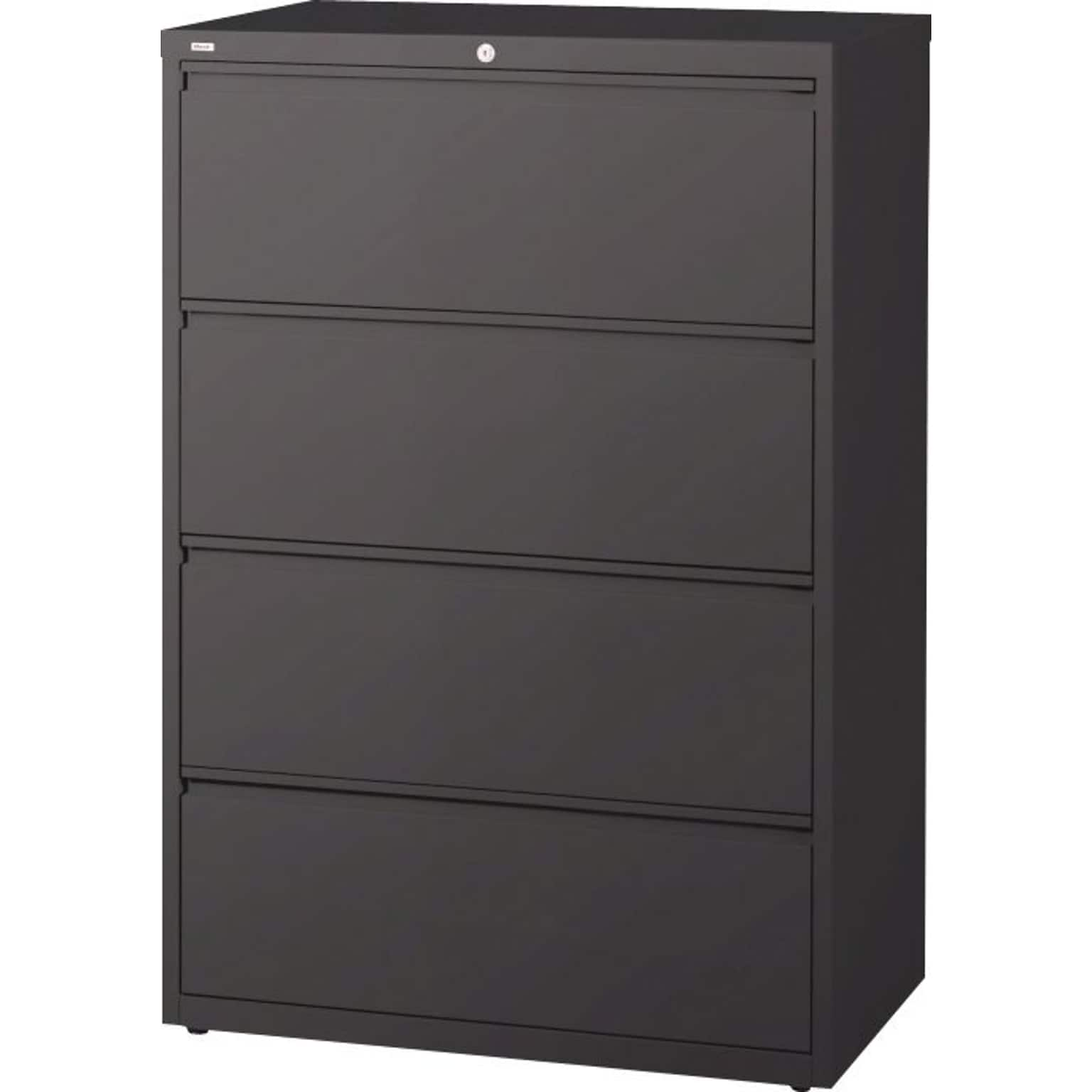 Quill Brand® 4-Drawer Lateral File Cabinet, Locking, Letter/Legal, Charcoal, 36W (26825D)