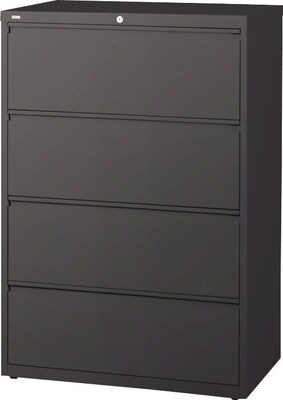 Quill Brand® 4-Drawer Lateral File Cabinet, Locking, Letter/Legal, Charcoal, 42W (26826D)