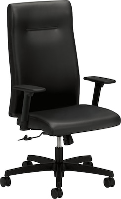 HON Ignition Executive High-Back Chair, Vinyl, Black, Seat: 20W x 18D, Back: 19 1/2W x 27 3/4H