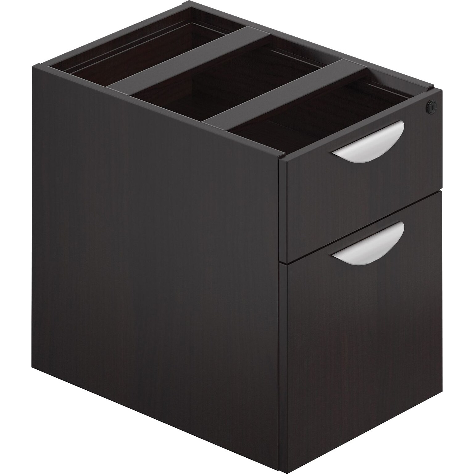 Offices To Go® Superior Laminate Box/File Pedestal, American Espresso, 19H x 16W x 22D