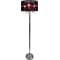 Elegant Designs Sheer Black Shade Floor Incandescent Lamp With Hanging Crystals, Chrome Finish