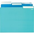 Poppin White/Pool Blue/Aqua Letter File Folders, 24/Pack
