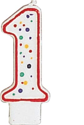 Creative Converting Polka Dot 1 Numeral Candle