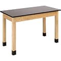 National Public Seating Wood Science Table, Phenolic Series Rectangular Science Table, 24 x 54, Bl