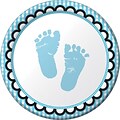 Creative Converting Paper Sweet Baby Feet Blue 7 Round Luncheon Plates, 8 Pack (417351)