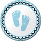 Creative Converting Paper Sweet Baby Feet Blue 7" Round Luncheon Plates, 8 Pack (417351)