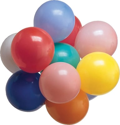Creative Converting Latex Balloons, Assorted Colors, 9, 20/Pack