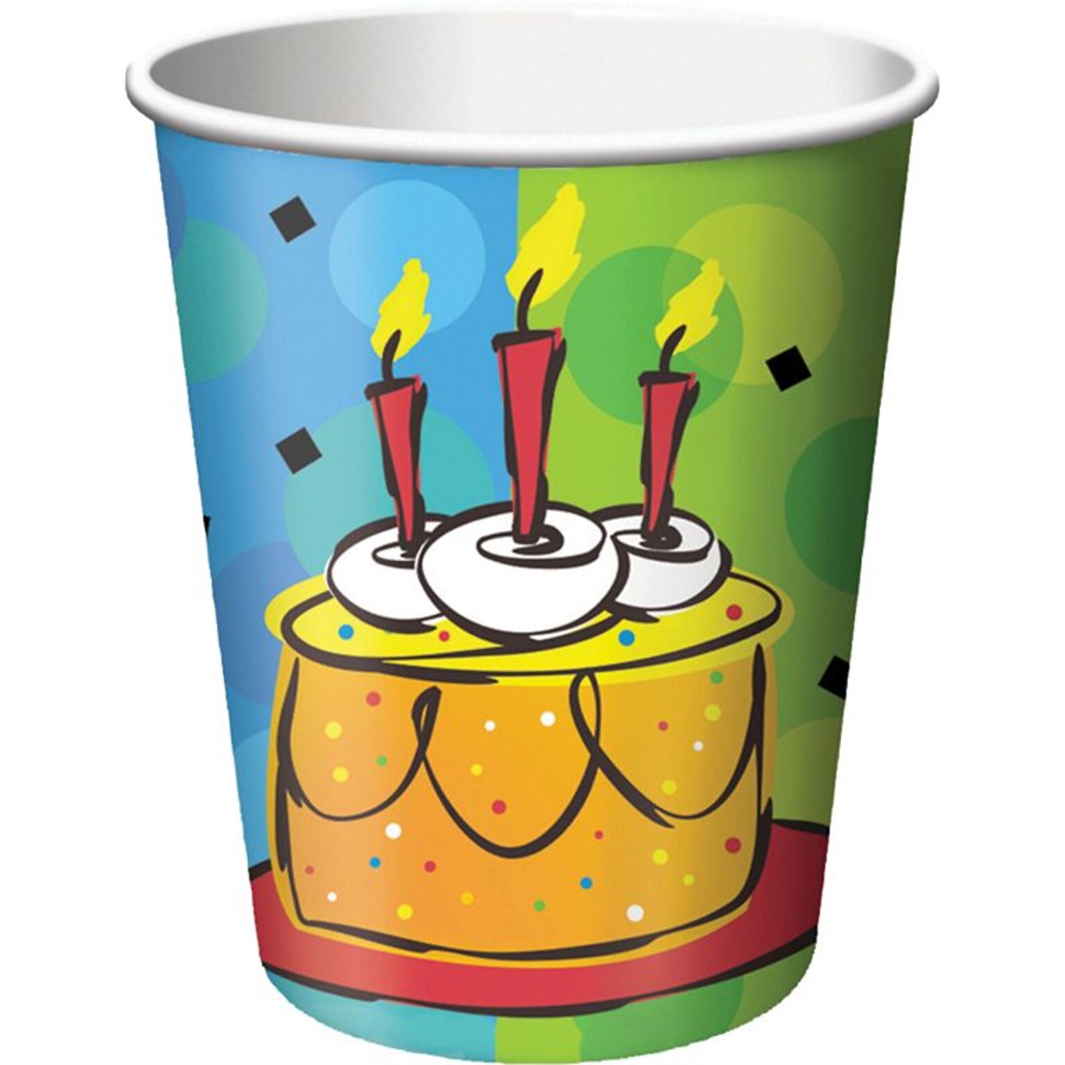 Creative Converting Cake Celebration Hot/Cold Drink Cups, 9 oz., 8/Pack (378123)