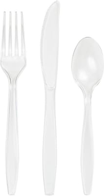 Creative Converting Assorted Plastic Cutlery, Clear, 24/Pack (010421)