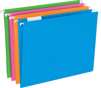 Pendaflex Glow 5-Tab Hanging File Folders, Letter Size, Multicolor, 25/Box (81672)