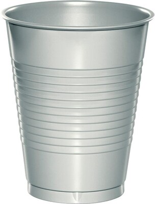 Creative Converting Shimmering Silver Plastic Cups, 60 Count (DTC28106081TUMB)