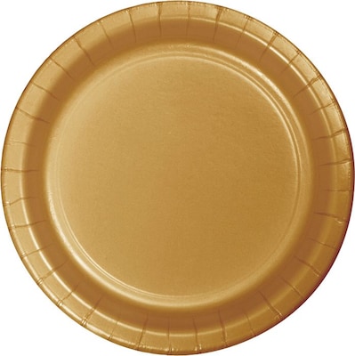 Creative Converting Paper Glittering Gold 7 Round Luncheon Plates, 24 Pack (79103B)