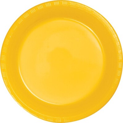 Touch of Color School Bus Yellow Plastic Dessert Plates, 240 Count