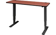 Safco® 60" x 24" Electric Height-Adjustable Table; Cherry/Black