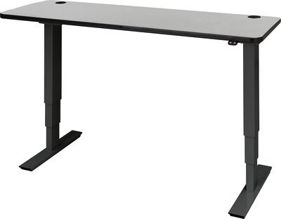60 x 24 Electric Height-Adjustable Table, Gray Top, Black Base