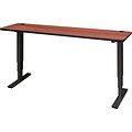 72 x 24 Electric Height-Adjustable Table, Cherry Top, Black Base