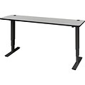 72 x 24 Electric Height-Adjustable Table, Gray Top, Black Base
