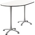 Cha Cha Standing Table 72 x 42 Designer White Top Silver Base