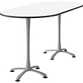 Cha Cha Standing Table 82 x 42 Designer White Top Silver Base