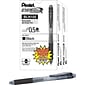 Pentel® EnerGel-X™ Retractable Roller Gel Pens, Fine Point, Black Barrel with Black Ink, 24/Pack (BLN105ASW2)