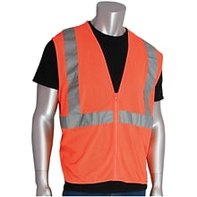 Protective Industrial Products High Visibility Sleeveless Safety Vest, ANSI Class R2, Orange, X-Larg