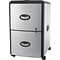 Storex Two-Drawer Mobile File Cabinet with Lock, Metal Accent Panels (61351U01C)