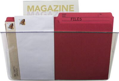 Storex Snap & Stack Unbreakable Wall File, Letter Size, Clear (70322U01C)