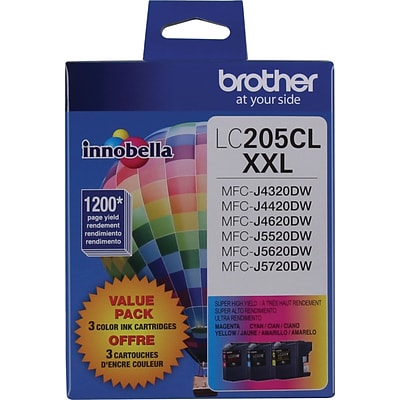 Brother LC2053PKS Cyan/Magenta/Yellow Extra High Yield Ink Cartridge, 3/Pack