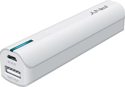 PNY Micro USB Portable Battery for Universal, 2200mAh, White (P-B-2200-1-W01-RB)