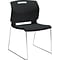 Global Popcorn™ Plastic Stack Chair without Arms, Asphalt Black, 4/Ct (TD6711-BLK)