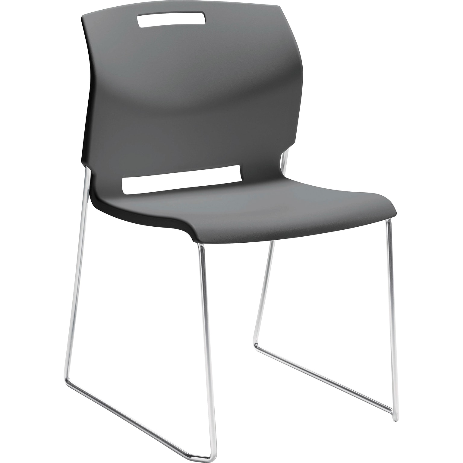 Global Popcorn Plastic Stack Chair without Arms, Platinum,, 4/Ct (TD6711-PLT)