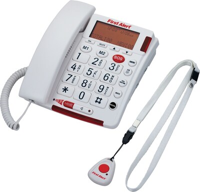First Alert® Big Button Telephone with Emergency Key and Remote Pendant (SFA3800)