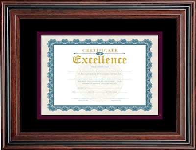 Victory Light 11 x 14 Document Frame, Rosewood/Black (VS4501B.114)