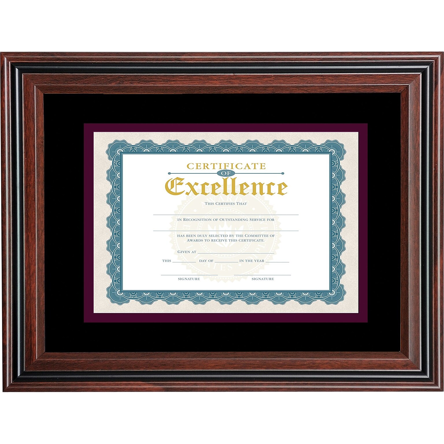 Victory Light 11 x 14 Document Frame, Rosewood/Black (VS4501B.114)